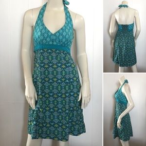 Athleta Tie Neck Halter Geometric Print dress